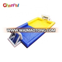 Beautiful blue/yellow soccer pitch inflatable football field for sports