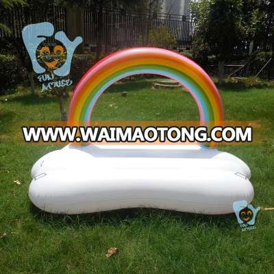 new giant women inflatable white cloud rainbow pool float