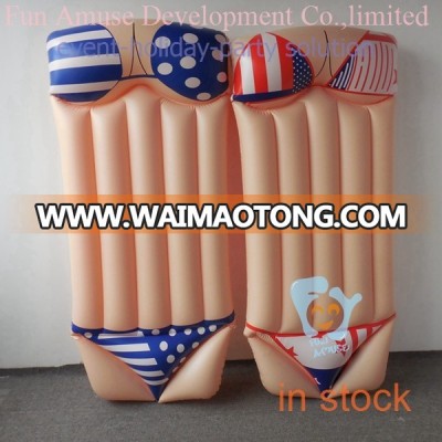 custom bikini printing inflatable beach air mattress