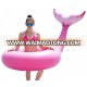 big Inflatable mermaid tail Swimming ring float for kids Adults Summer Beach Inflatable Pool Float in Green and Pink color